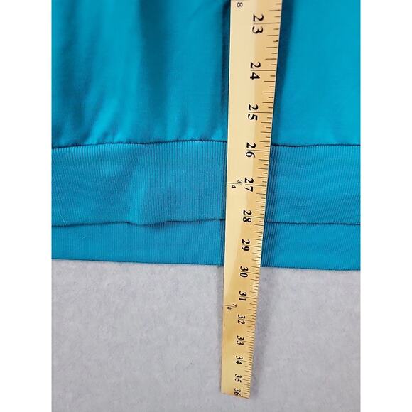 Torrid Turquoise SS Lace Trim Round Neck Banded Blouse Women's Plus 3X Stretch - Picture 8 of 12